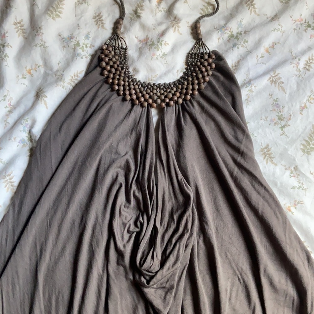 Boho style beaded halter neck dress size small in ok condition - Picture 3 of 6